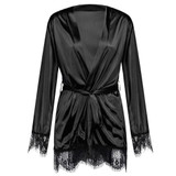 Women Satin Robes Mini Dress Sleepwear Lace Lingerie Bathrobe Ladies Sexy Robe Nightwear Robe Nightdress dressing gown 2020 New