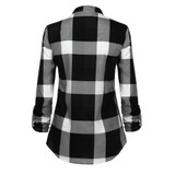 Women Plaid Shirt Womens Tops And Blosues Ladies Office Working Long Sleeve V Neck Blouse Loose Tops Blusas Mujer De Moda 2020