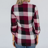 Women Plaid Shirt Womens Tops And Blosues Ladies Office Working Long Sleeve V Neck Blouse Loose Tops Blusas Mujer De Moda 2020