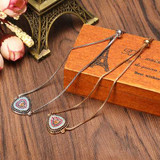 Exquisite Triangle Colorful Zircon Bracelet Adjustable Metal Cuff Chain