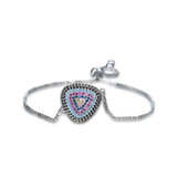 Exquisite Triangle Colorful Zircon Bracelet Adjustable Metal Cuff Chain