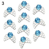 10Pcs Hollow 3D Rhinestone Nail Art Tips Stickers  Manicure Decal DIY Decoration