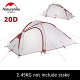 Naturehike Camping Tent 3 Person 20D Silicone One Bedroom One Living Room Double Layers Rainproof NH Outdoor Tent 4 Season