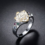 Legend of Zelda Hylian Shield and Spiratual Stones Ring, Sterling Silver