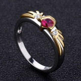 Legend of Zelda Ocarina of Time Goron's Ruby Ring, Sterling Silver