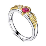 Legend of Zelda Ocarina of Time Goron's Ruby Ring, Sterling Silver