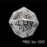 Sterling Silver Elder Futhark Rune 24-Sided Die Necklace
