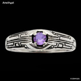 Circuit Board Gemstone Ring, Sterling Silver