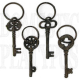 Set of 4 Large Cast Iron Keys