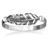 Silvertone FEATHER BANGLE Bracelet