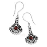 Wildfire Silver Garnet Fan Drop Earrings