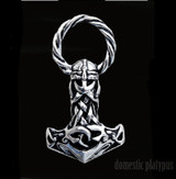Mjollnir Figural Thor's Hammer Necklace, Alchemy Gothic
