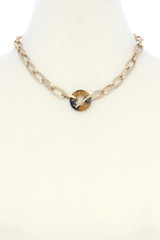 Acetate Ring Oval Link Toggle Clasp Necklace