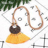 Vintage Ethnic Tassel Pendant Necklace Boho Bohemian Accessories