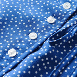 vintage high waist a line blue wrap button Boho Bohemian Skirts