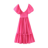 Floral Print Chic Silk Imitation Bow Sashes Boho Bohemian Dress