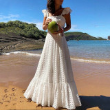 White Lace Chic Boho Bohemian Dress