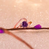 Purple Crystal Zircon Cocktail Party Ring