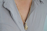 Gold Medallion Virgin Mary Necklace