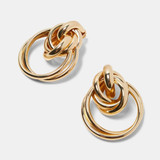 Metal Gold Color Geometric Drop Dangle Earrings