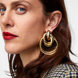 Metal Gold Color Geometric Drop Dangle Earrings