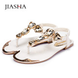rhinestone solid elastic band casual sandals