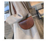Pu Leather Crocodile Semicircle Luxury Handbags