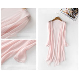Cover Up Sun Protection Chiffon Blouse Long Sleeve Kimono