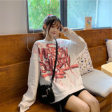 Printed Casual Thickening Velvet Loose Sweatshirts