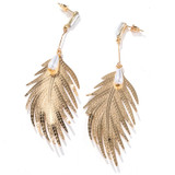 Gold Color Leaf Drop Earrings Boho Bohemian Accessories