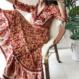 long rayon Floral print sexy V-Neck chic Boho Bohemian Dress long rayon Floral print sexy V-Neck chic Boho Bohemian Dress