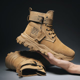 Vast Wave Cow Suede Leather Soldier Ankle Boot