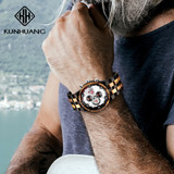 Dial Calendar Luminous Hands Wood Watches