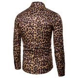 Leopard Print High Quality Long Sleeve Casual Dress Shirt
