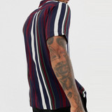 striped solid printed loose slim fit Short Sleeve Shirts