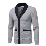 Casual Casual Patchwork Slim Fit V-Neck Knitted Sweater
