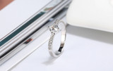 Solitaire Sterling Silver Jewelry Cubic Zircon Rings