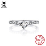 Solitaire Sterling Silver Jewelry Cubic Zircon Rings