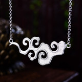 Sterling Silver Sunset Cloud Pendant Necklace