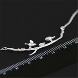 Sterling Silver Bird on Branches Necklace