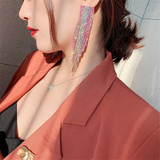 Pink Rhinestone Drop Earrings