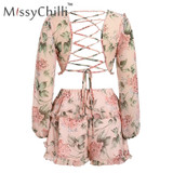 Sexy v neck backless Elegant pink ruffle Rompers Sexy v neck backless Elegant pink ruffle Rompers