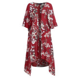 Vintage Floral Print Blouses Long Kimono Vintage Floral Print Blouses Long Kimono