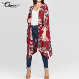 Vintage Floral Print Blouses Long Kimono Vintage Floral Print Blouses Long Kimono