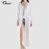 Long Sleeve Vintage Cardigans Casual Solid Loose Kimono Long Sleeve Vintage Cardigans Casual Solid Loose Kimono