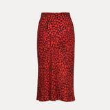 Red Heart Silk Pencil Chic Leopard Mermaid Boho Bohemian Skirts