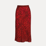 Red Heart Silk Pencil Chic Leopard Mermaid Boho Bohemian Skirts