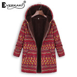 Thick Velvet Zipper with Hat Pockets Bohemian Jackets Coats