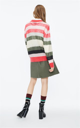 Multicolor Loose Stitching Long Sleeve Round Neck Boho Bohemian Sweaters