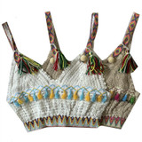 Ethnic Bralette Tassel Crochet Bandeau Bustier Halter Boho Bohemian Tops